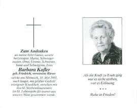 Kofler Barbara geb. Friedrich verw. Rieser