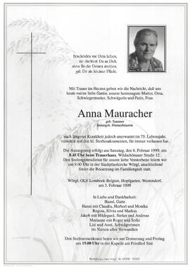 Mauracher Anna geb. Sammer G