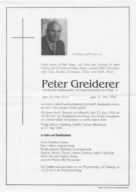 Greiderer Peter G