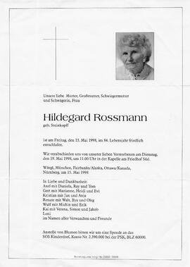 Rossmann Hildegard geb. Steinkopff G