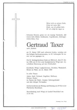 Taxer Gertraud geb. Simbeni G
