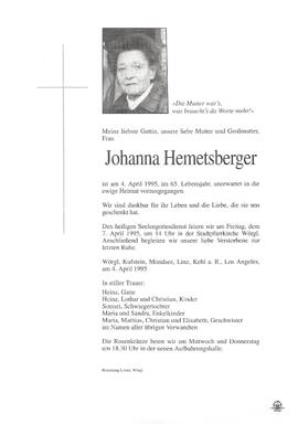 Hemtsberger Johanna G