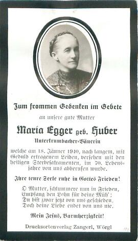 Egger Maria geb. Huber Unterkrumbacher