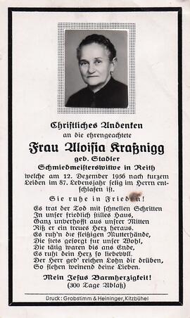 Kraßnigg Aloisia geb. Stadler