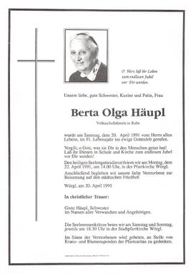 Häupl Berta Olga G