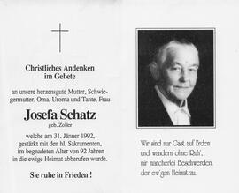 Schatz Josefa geb. Zoller