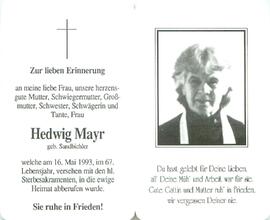 Mayr Hedwig geb. Sandbichler