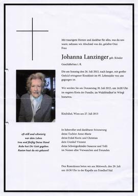 Lanzinger Johanna geb. Kössler G