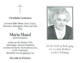 Manzl Maria geb. Margreiter