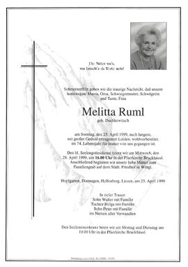 Ruml Melitta geb. Duchkowitsch G
