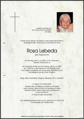 Lebeda Rosa geb. Wagenbichler G