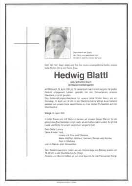 Blattl Hedwig geb. Schwöllenbach G