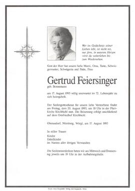 Feiersinger Gertrud geb. Bonnemann G