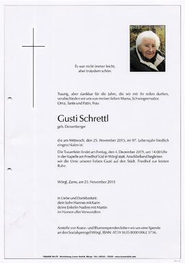 Schrettl Gusti geb. Deisenberger G