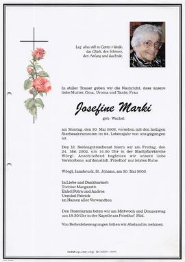 Marki Josefine geb. Wachel G