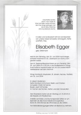 Egger Elisabeth geb. Ostermann G