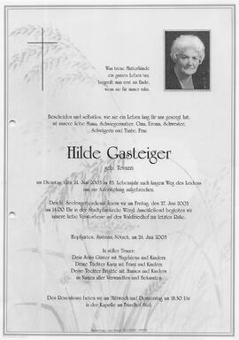 Gasteiger Hilde geb. Tovazzi