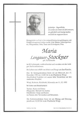 Lengauer-Stockner Maria geb. Tschabitscher G