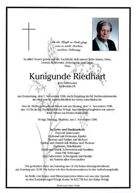 Riedhart Kunigunde geb. Falbesoner G