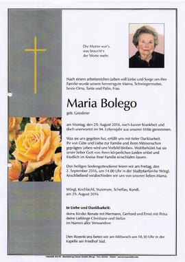 Bolego Maria geb. Greiderer