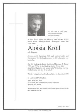Kröll Aloisia geb. Gasteiger G