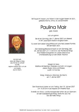 Mair Paulina geb. Dopler G