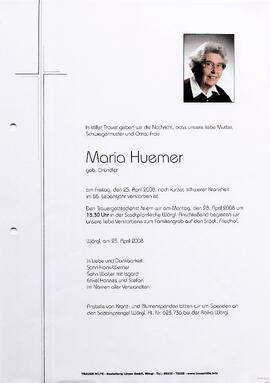 Huemer Maria geb. Gründler G