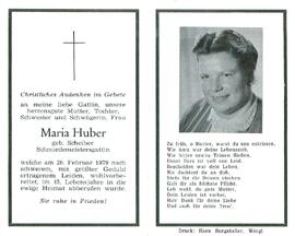 Huber Maria, geb. Scheiber