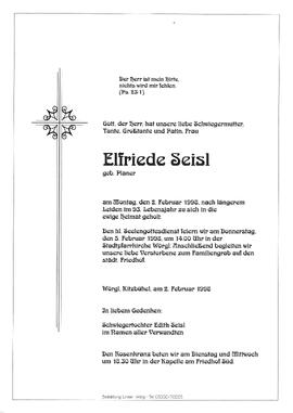 Seisl Elfriede geb. Planer G