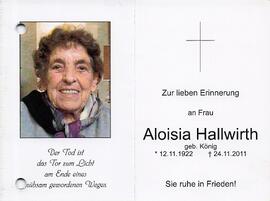 Hallwirth Aloisia geb. König