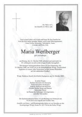 Werlberger Maria geb. Ehrensberger G