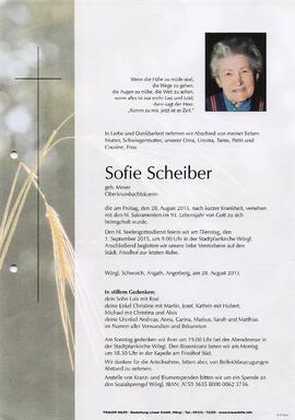 Scheiber Sofie geb. Moser G