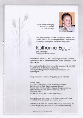 Egger Katharina geb. Laiminger