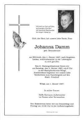 Damm Johanna geb. Brennsteiner G