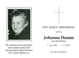 Damm Johanna geb. Brennsteiner