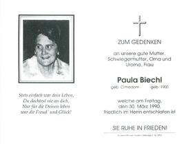 Biechl Paula geb. Cimadom