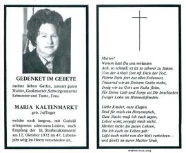 Kaltenmarkt Maria geb. Juffinger