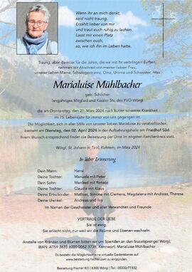 Mühlbacher Marialuise geb. Schilcher G