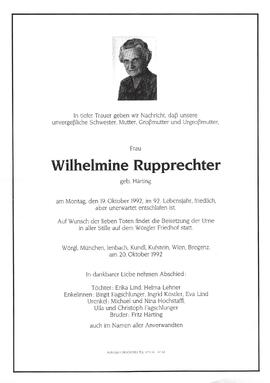 Rupprechter Wilhelmine geb. Härting G