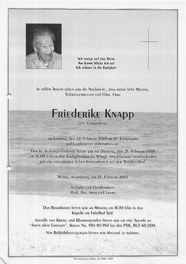 Knapp Friederike geb. Gamsenberg