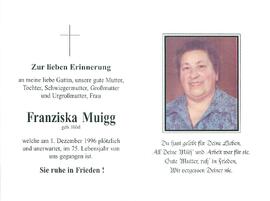 Muigg Franziska geb. Hörl