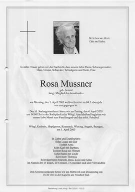 Mussner Rosa geb. Arnold G