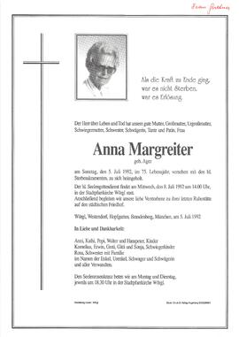 Margreiter Anna geb. Ager G