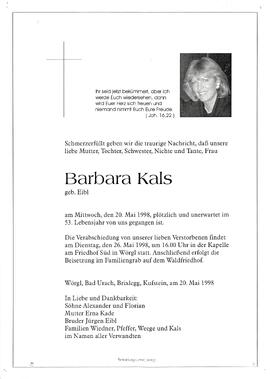 Kals Barbara geb. Eibl G