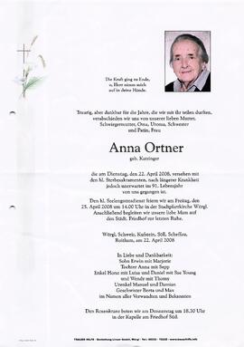Ortner Anna geb. Katzinger G