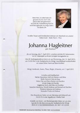 Hagleitner Johanna geb. Wucherer G