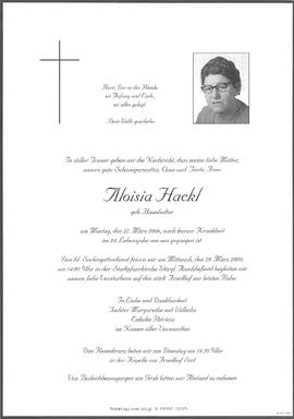 Hackl Aloisia geb. Haunholter G