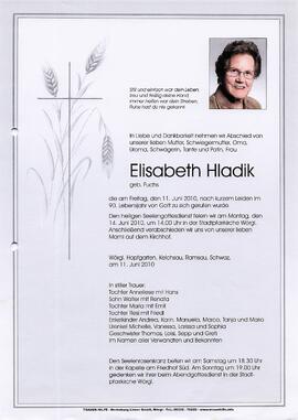 Hladik Elisabeth geb. Fuchs G