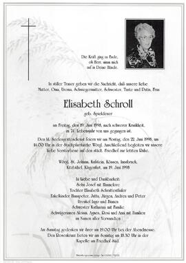 Schroll Elisabeth geb. Spieldener G