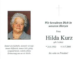 Kurz Hilda geb. Leitner